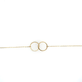 20462 14K YELLOW GOLD INTERLOCKING OPEN CIRCLES BRACELET (7"+.5"EXT)