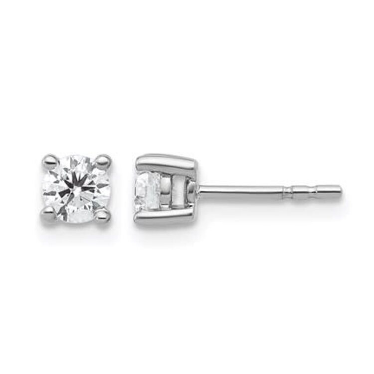31567 14K WHITE GOLD .50CT E VVS2  DIAMOND LAB GROWN PUSH BACK STUDS