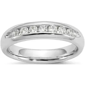 475156 14K WHITE GOLD .28TCW ROUND DIAMOND  CHANNEL SET WEDDING BAND