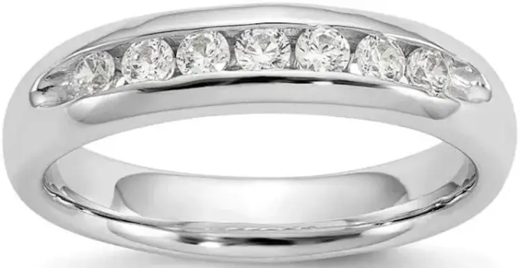 475156 14K WHITE GOLD .28TCW ROUND DIAMOND  CHANNEL SET WEDDING BAND