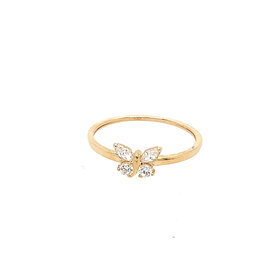 40466 14K YELLOW GOLD CUBIC ZIRCONIA BUTTERFLY CHILDRENS RING