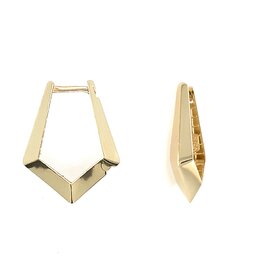 31571 14K YELLOW GOLD HIGH POLISHED POINTED GEOMETRIC SHAPE HOOPS