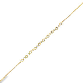 20466 14K YELLOW GOLD .20TCW DIAMOND FANCY BEZEL SET LINK BRACELET