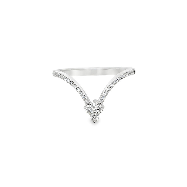 40475 14K WHITE GOLD .25CTW DIAMOND CHEVRON LADIES RING