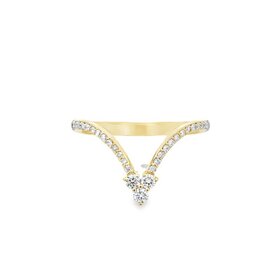 40474 14K YELLOW GOLD .25CTW DIAMOND CHEVRON LADIES RING