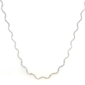 60212 14K WHITE GOLD 2.05CTW DIAMOND WAVY TENNIS NECKPIECE