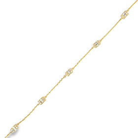 20465 14K YELLOW GOLD .35TCW DIAMOND BARS BY THE YARD BRACELET