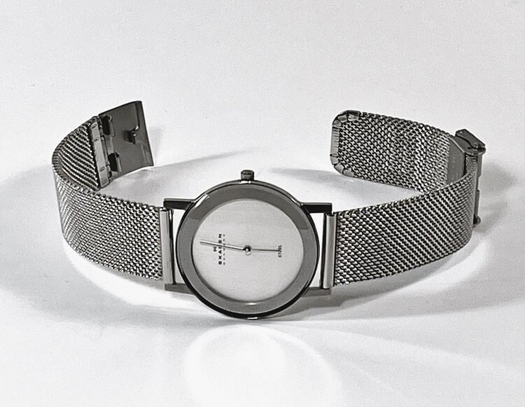 10053 SKAGEN WATCH MIRROR BEZEL MESH WATCH BAND LADIES WATCH