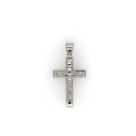 70788 14K WHITE GOLD .30CTW DIAMOND X AND CIRCLE PENDANT NECKLACE