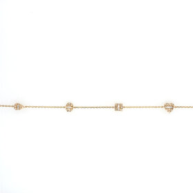 20470 14K YELLOW GOLD .40CT MULTI SHAPE BAGUETTE DIAMOND BY THE YARD BRACELET