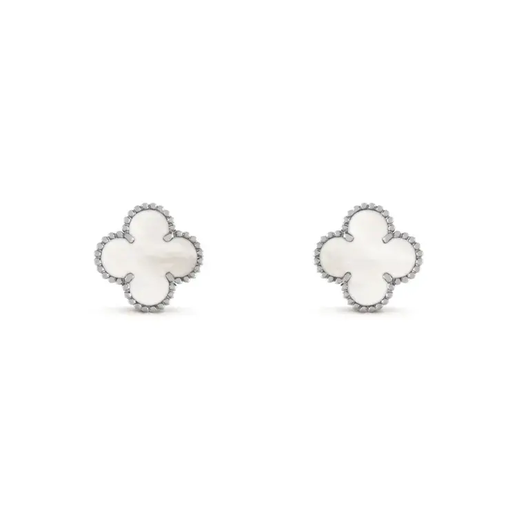 80200 STERLING SILVER MOTHER OF PEARL CLOVER 12MM STUDS