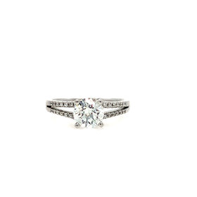 475643 14K WHITE GOLD H SI3  .75TCW MARQUIS CENTER WITH SPLIT ROW DIAMOND ENGAGEMENT RING