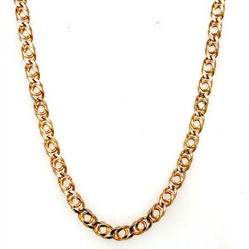 50345 14K YELLOW GOLD 20'' TIGER EYE DOUBLE LINK CHAIN