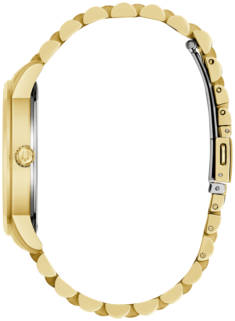 BULOVA GOLD TONE NUMERAL NUMBERS DIAL JUBILEE BAND MENS WATCH