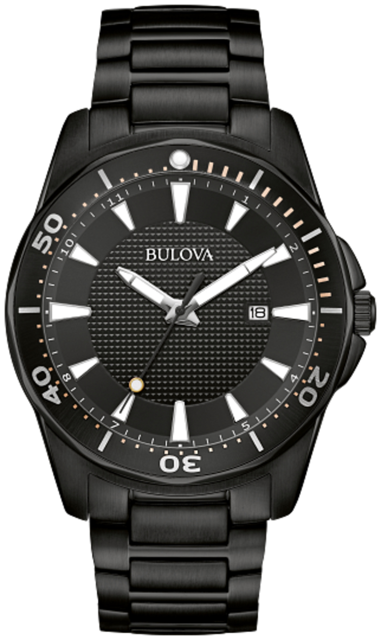 BULOVA BLACK TONE LUMINOUS HANDS AND MARKERS MEN'S WATCH