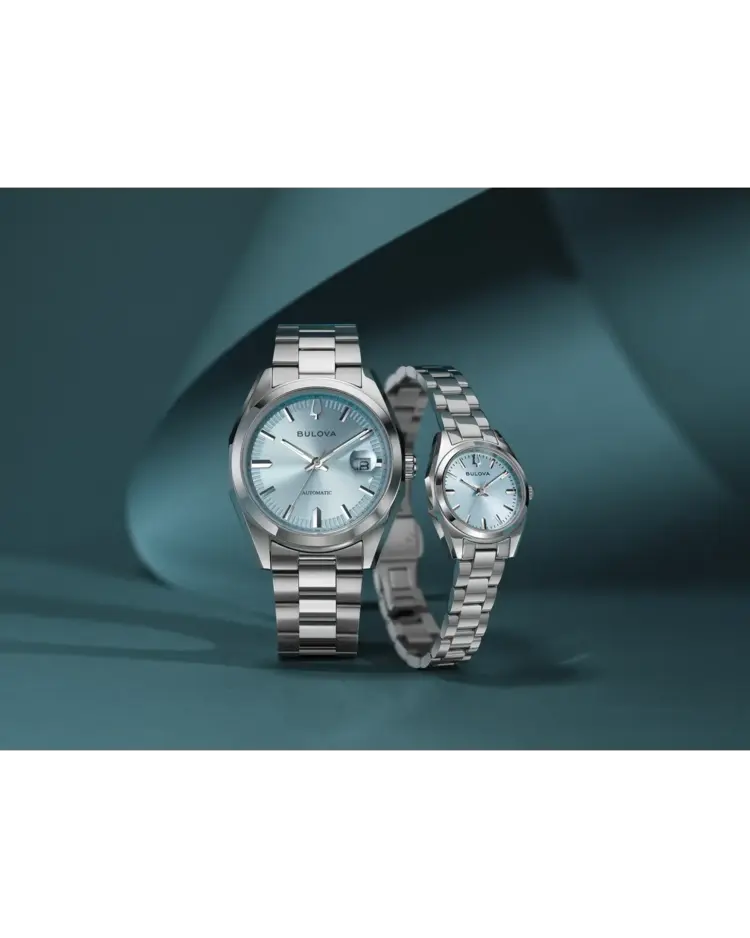 BULOVA SURVEYOR LIGHT BLUE DIAL LADIES WATCH