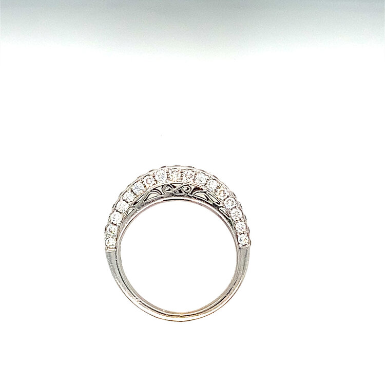 475307 14K WHITE GOLD PAVE TOP AND SIDE 1CT DIAMOND WEDDING BAND