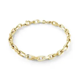 SMB617 ITALGEM GOLD-IP-S.STEEL 1-LINK-BRUSHED 3-LINK-POLISHED 7.5+1"-BRACELET