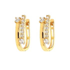 31610 14K YELLOW GOLD CUBIC ZIRCONIA AND HIGH POLISH FINISH BYPASS EARRINGS