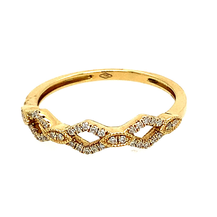 475459 18K YELLOW GOLD .14TCW DIAMOND TRIPLE OPEN RHOMBUS BAND