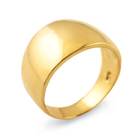 40483 14K YELLOW GOLD HIGH POLISHED CIGAR LADIES RING