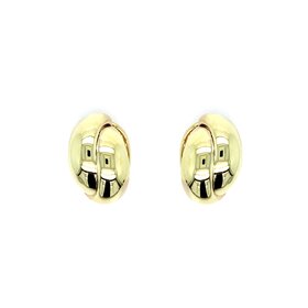 31623 18K YELLOW GOLD HIGH POLISHED DOUBLE WIDE CROSSED HOOPS
