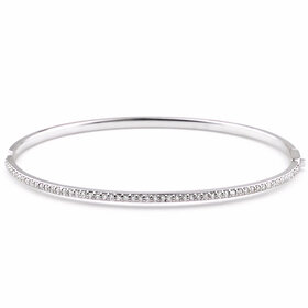 20477 18K WHITE GOLD .75CT DIAMOND BANGLE BRACELET