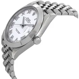 10054 ROLEX OYSTER PERPETUAL DATEJUST WHITE ROMAN NUMERALS DIAL JUBILEE WATCH BAND
