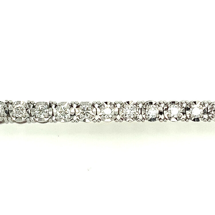20478 14K WHITE GOLD 1.5TCW DIAMOND MIRACLE SET TENNIS  BRACELET