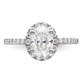475462 14K WHITE GOLD 1.39CT E VVS LAB GROWN OVAL DIAMOND .38TCW HALO ENGAGEMENT RING