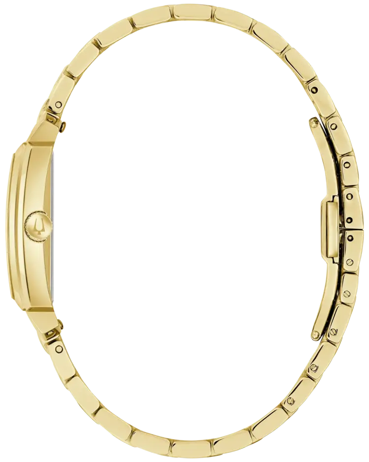 BULOVA GOLD TONE STAINLESS STEEL SUTTON COLLECTION SQUARE DIAL LADIES WATCH