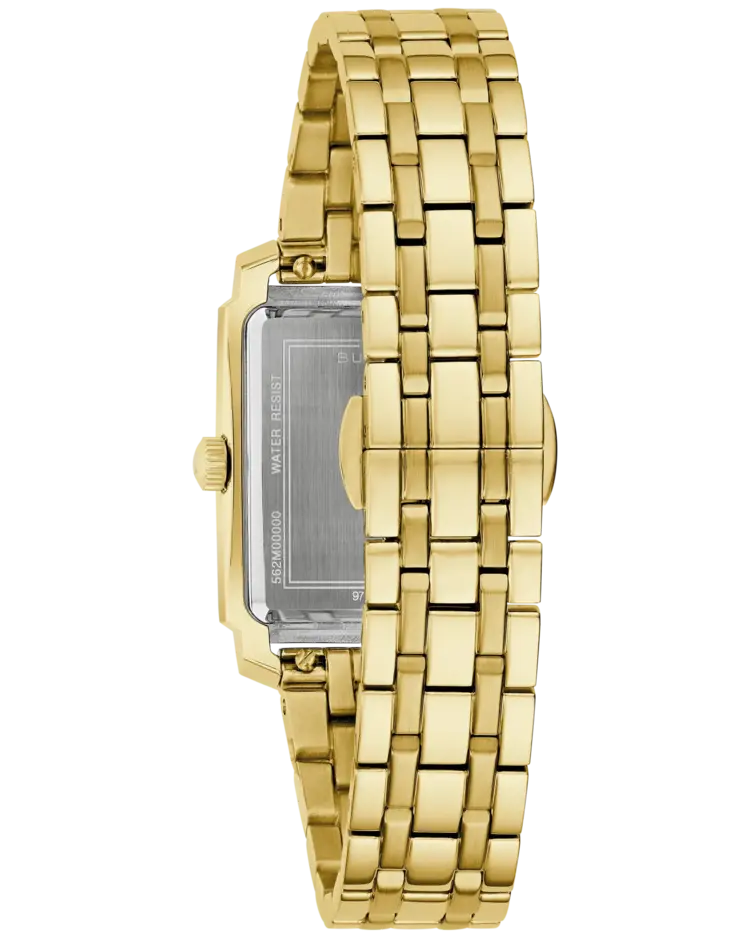 BULOVA GOLD TONE STAINLESS STEEL SUTTON COLLECTION SQUARE DIAL LADIES WATCH