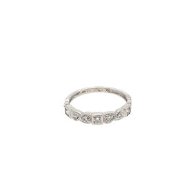 41112 14K WHITE GOLD  .26TCW DIAMOND HEART DASING STACKABLE RING