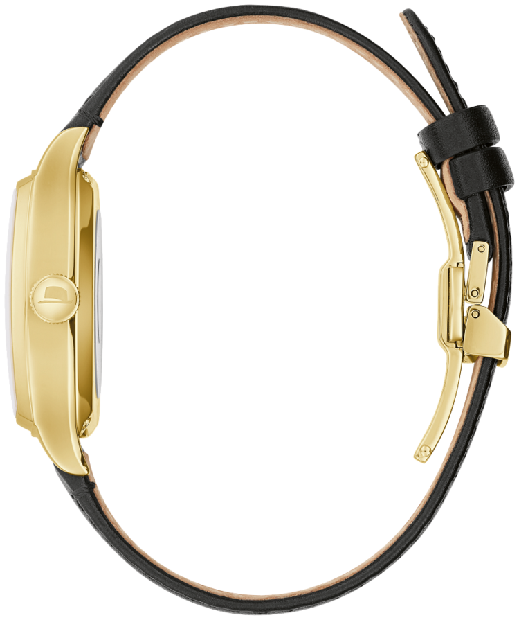 Bulova Frank Sinatra Collections Yong At Heart Gold Tone Dark Brown Leather Band Men's Watch