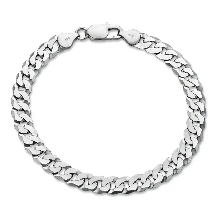 80217 STERLING SILVER 8" MIAMI CUBAN MEN'S BRACELET 8.3MM