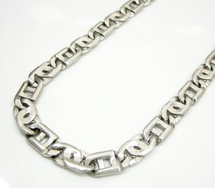 80218 STERLING SILVER 25" TIGER EYE LINK 7MM CHAIN