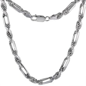 80225 STERLING SILVER 24" MILANO ROPE LINK CHAIN 4.3MM