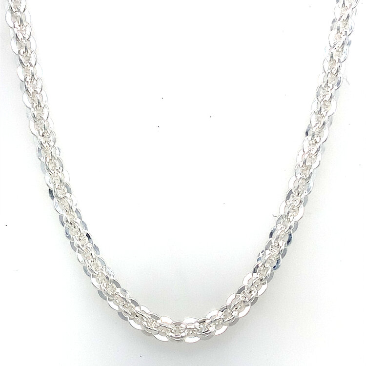 80222 STERLING SILVER 20" OPEN DOUBLE ROUNDED FANCY LINK CHAIN
