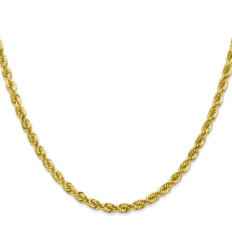 50481 14K YELLOW GOLD 24'' DIAMOND CUT ROPE CHAIN 4MM