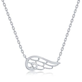 L-4359 Sterling Silver Angel Wing Necklace
