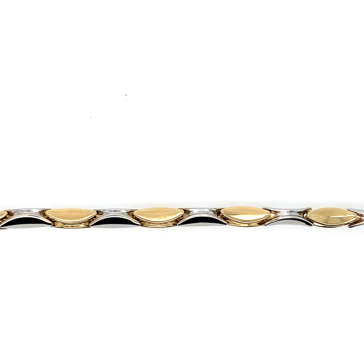 20485 14K TWO TONE FANCY ROUNDED DESIGN LADIES BRACELET