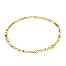 25058 10K YELLOW GOLD 7" CUBAN LINK BRACELET 4.6mm