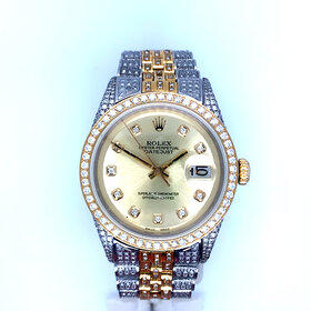 10055 TWO TONE DIAMOND 36MM DATEJUST MEN'S WATCH