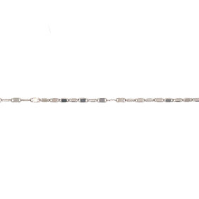 50484 14K WHITE GOLD 16'' MIRROR LINK CHAIN