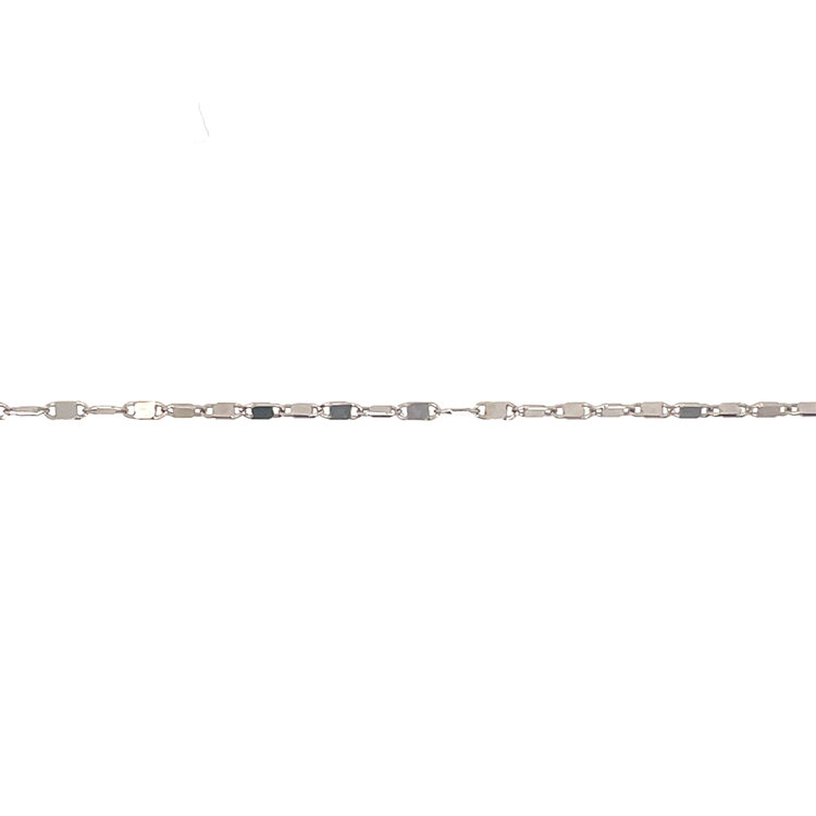 50484 14K WHITE GOLD 16'' MIRROR LINK CHAIN