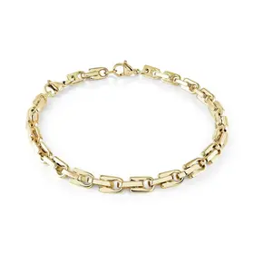 ITALGEM STAINLESS STEEL GOLD-IP-S.STEEL POLISHED 5MM-ZIPPER-LINK 7.5+1"-BRACELET