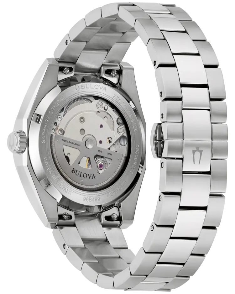 Bulova 04242960521 BULOVA STAINLESS STEEL SURVEYOR LIGHT BLUE SUNBURST DIAL SAPPHIRE CRYSTAL  AUTOMATIC MEN'S WATCH