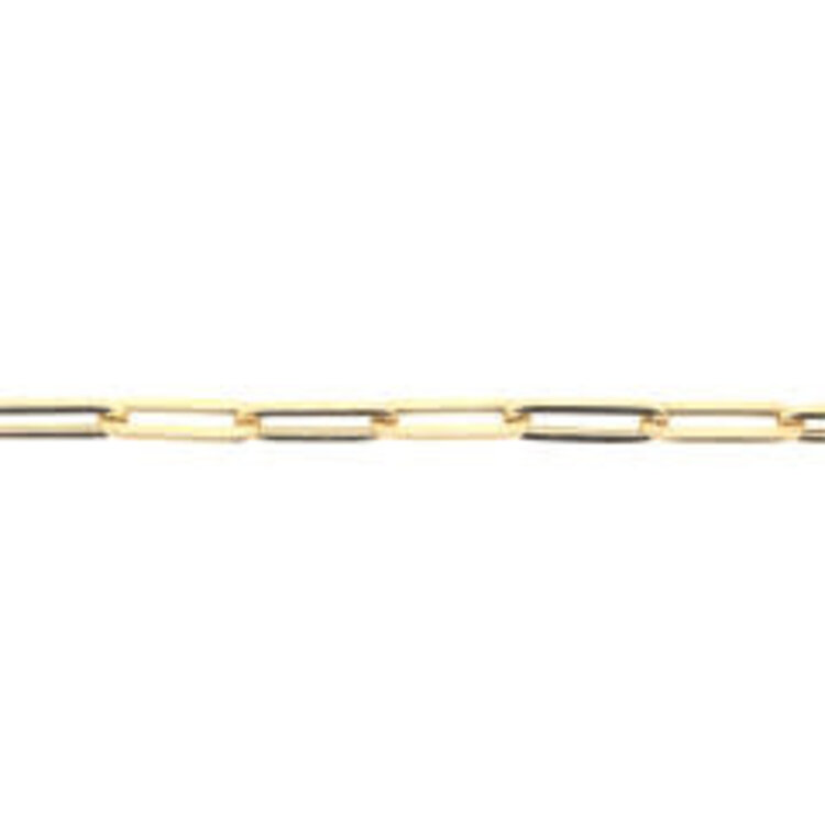 20498 14K YELLOW GOLD SOLID 7" PAPERCLIP BRACELET