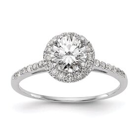 475464 14K WHITE GOLD 1.69CT J SI1 ROUND CENTER .31TCW HALO ENGAGEMENT RING
