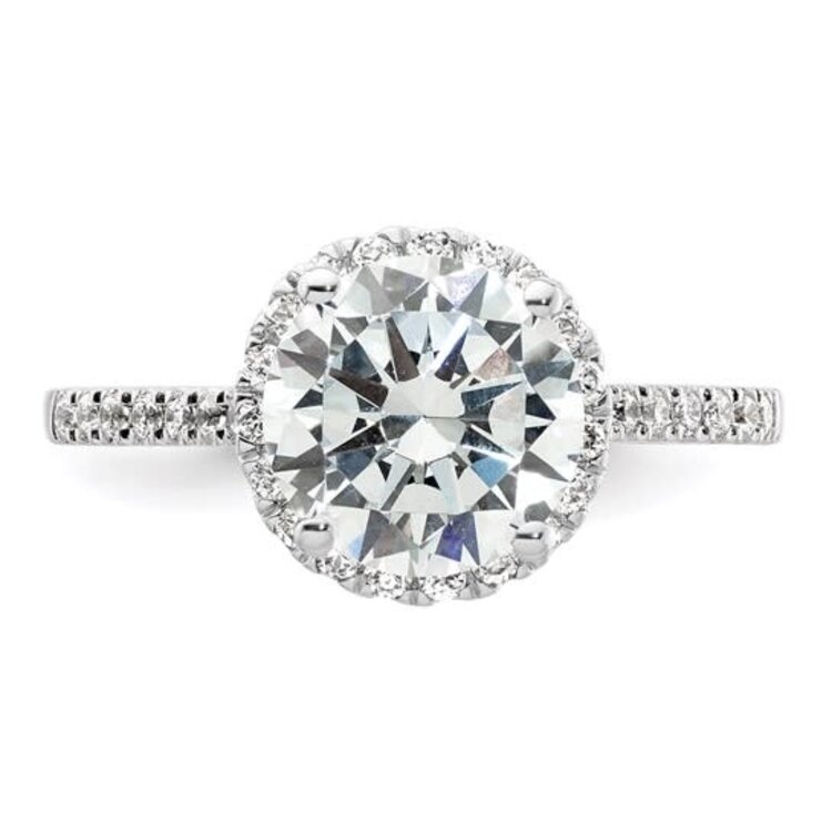 475464 14K WHITE GOLD 1.69CT J SI1 ROUND CENTER .31TCW HALO ENGAGEMENT RING